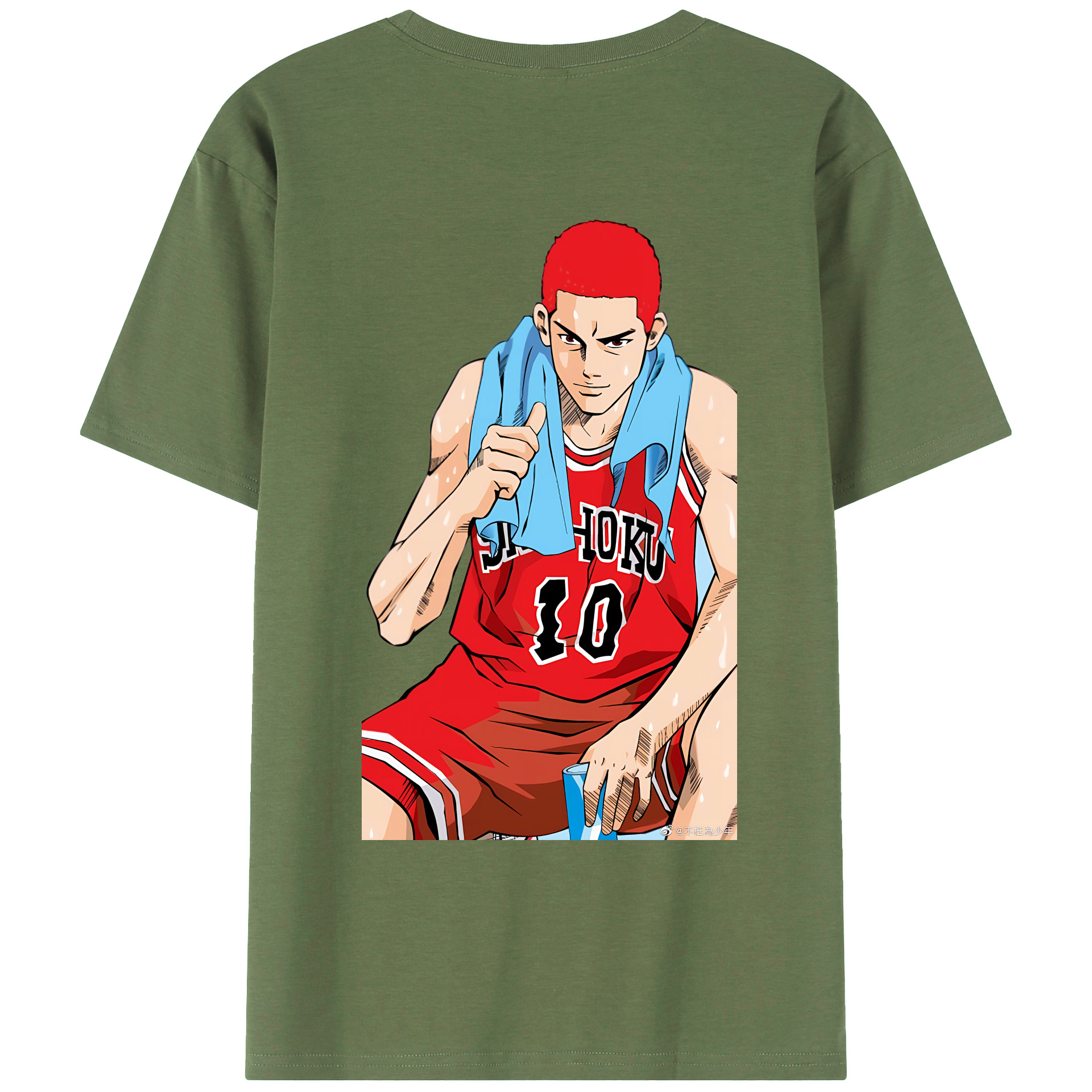 （画像用） SLAM DUNK／スラムダンク 綿100％ メンズ半袖Tシャツ（バックプリント） 通気性